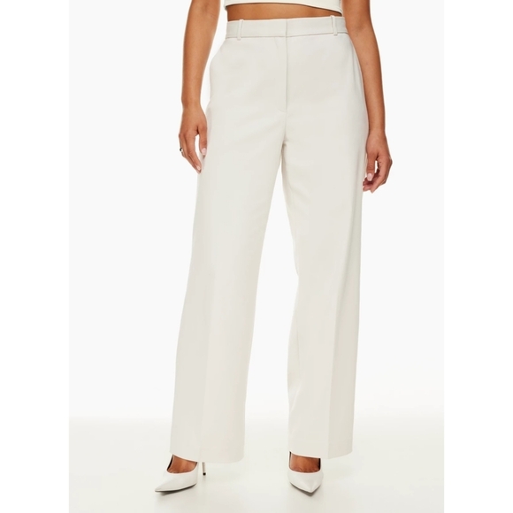 BABATON Agency Pant Crop Pleated Trouser Straight Leg Matte Pearl Straight Leg - Picture 1 of 15